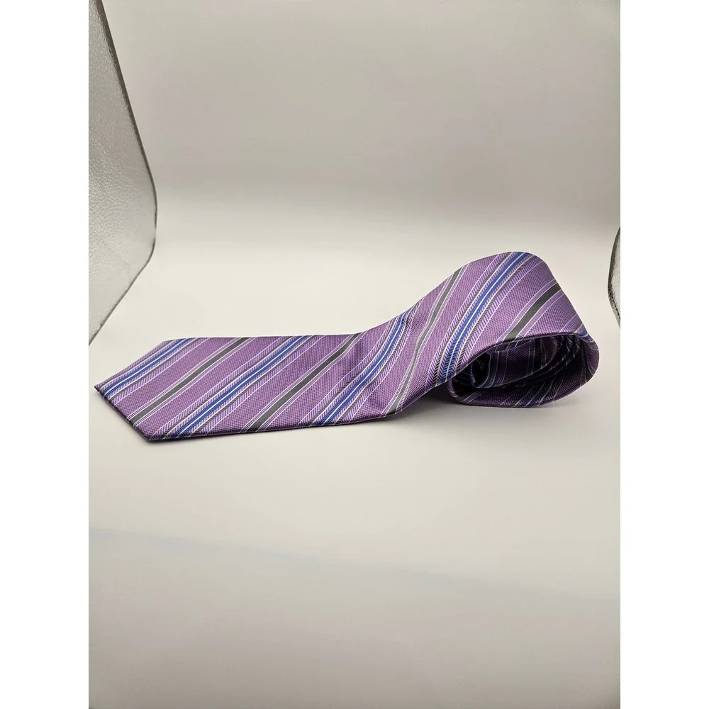 Robert Talbott Best of Class Purple Striped Silk Tie Hand Sewn USA Mens Business